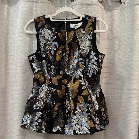 NWT KEEPSAKE  Wonderwall Sequin Peplum Peplum Top Women’s Size M - Picture 2 of 11